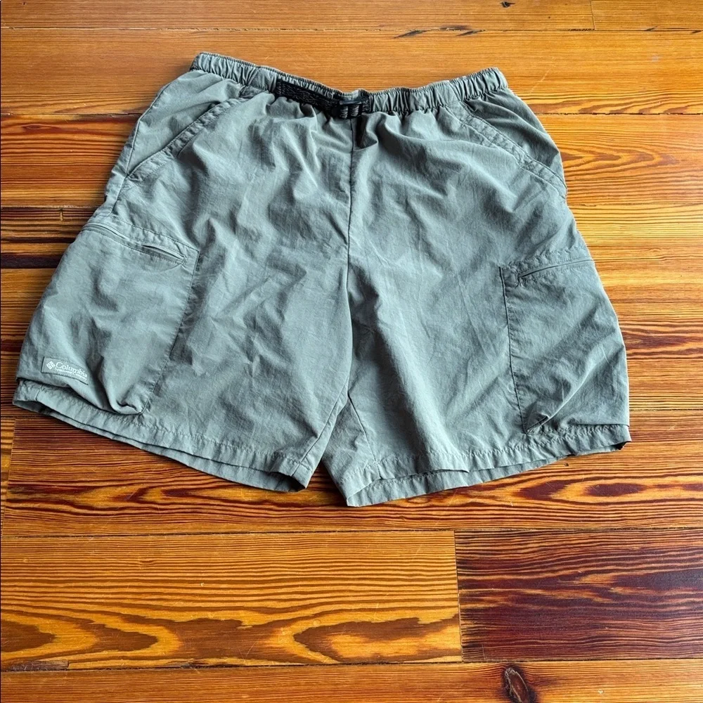 Columbia Men's Packable Belted Cargo Swim Trunks In Green Size Medium